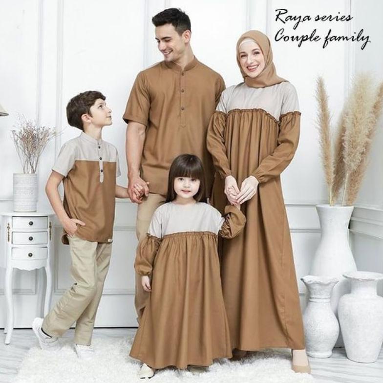 BISA COD Couple keluarga muslim Raya series/Baju couple keluarga terbaru/couple gamis murah phiber