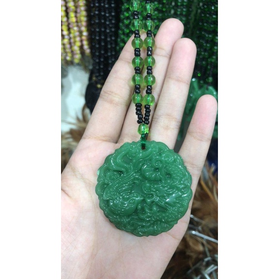 Kalung Giok Kesehatan Asli Pria Wanita Batu Giok Import Model Shio