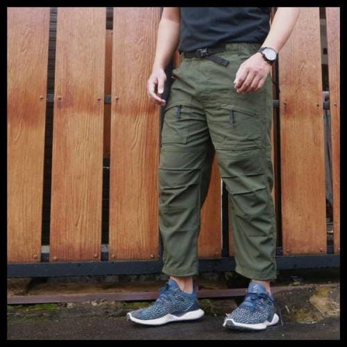 Celana Sirwal Muslim Sunnah Laa Isybal Cargo Tactital Bahan Katun Drill Tebal Halus Polos Pinggang Karet Melar Elastis Cingkrang pangsi Outdoor Ukuran S M L XL XXL Karren Sarawa Real pict