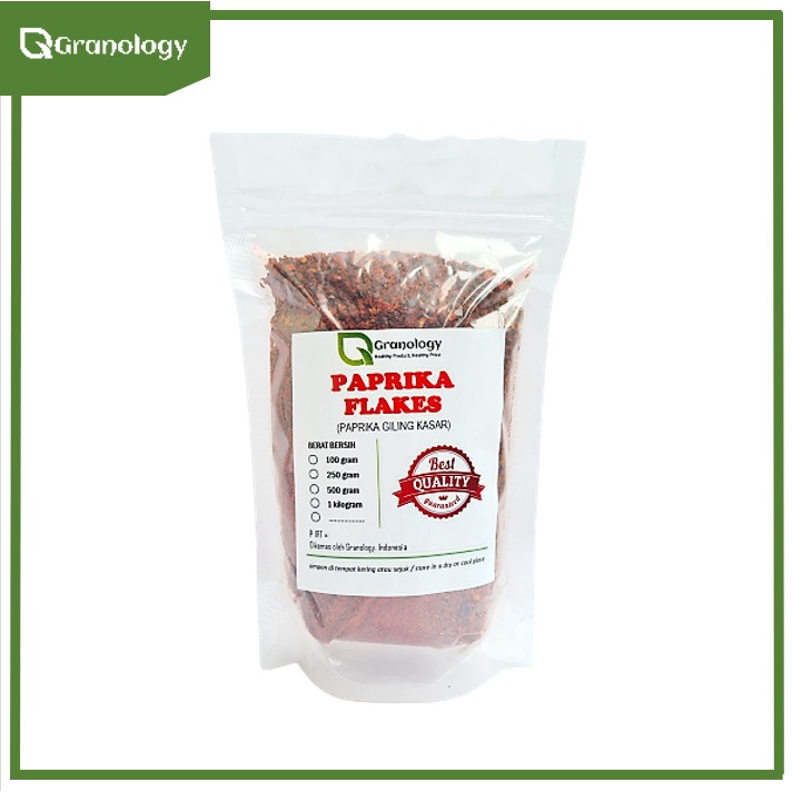 Paprika Kering Giling Kasar / Paprika Flakes (250 gram) by Granology