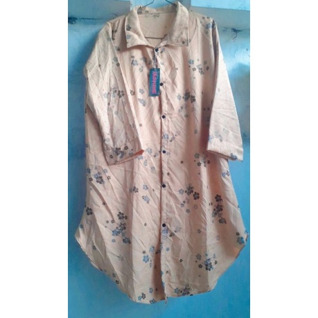 LONG TUNIK SYAKILA BUNGA CREAM TUA MURAH