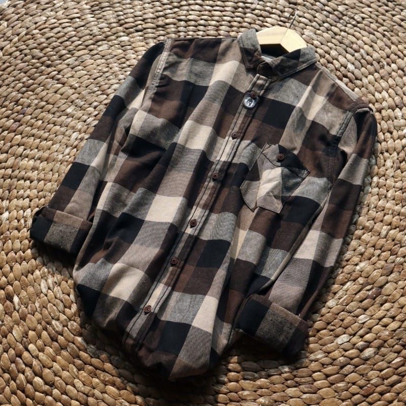 Kemeja Flanel Jumbo  XXL XXXL 2xL 3xL Oversize lengan panjang kemeja pria wanita kemeja atasan