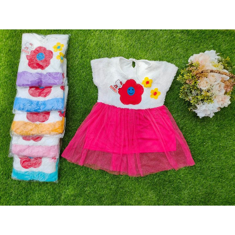 DRESS ANAK PEREMPUAN CEWEK 1-3T TILE TUTU BAJU PAKAIAN GAUN ANAK PEREMPUAN MEWAH