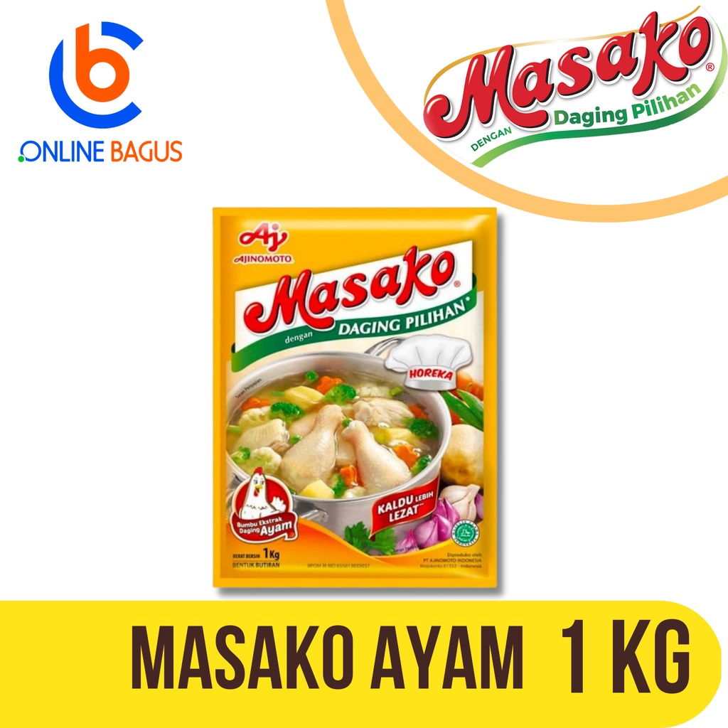 

Masako Ayam / Sapi Bumbu Kaldu Penyedap Rasa Kemasan 1kg