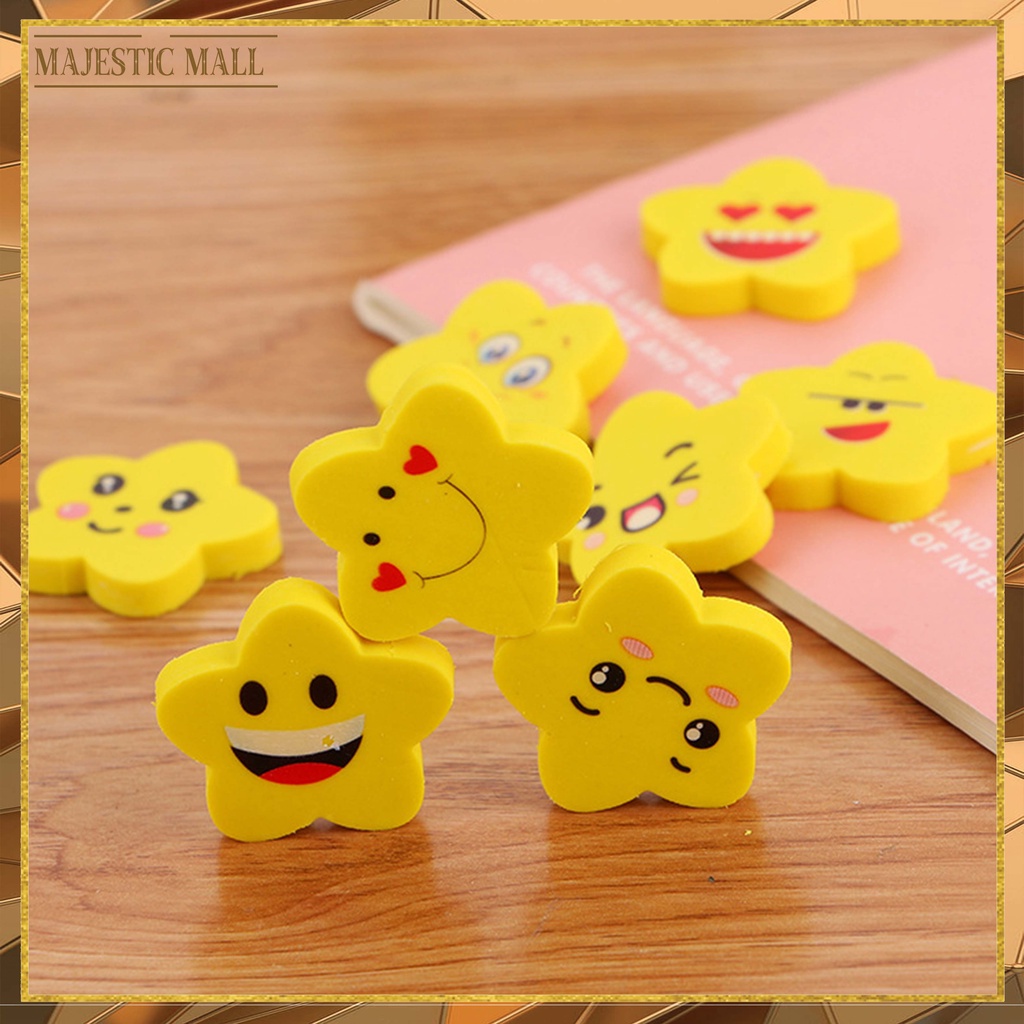 

Penghapus Pensil Bintang Karakter Emoji Smile Set 3pcs Import COD 891