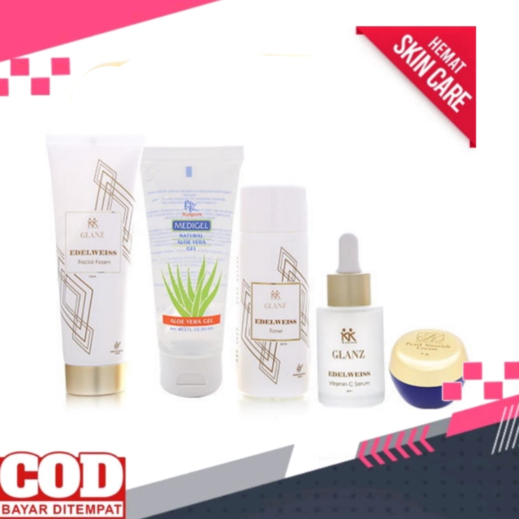 Paket Glanz Kecantikan Facial Foam, Acne, Toner, Day Night Cream, Eye Gel, Vit C Serum KK Indonesia