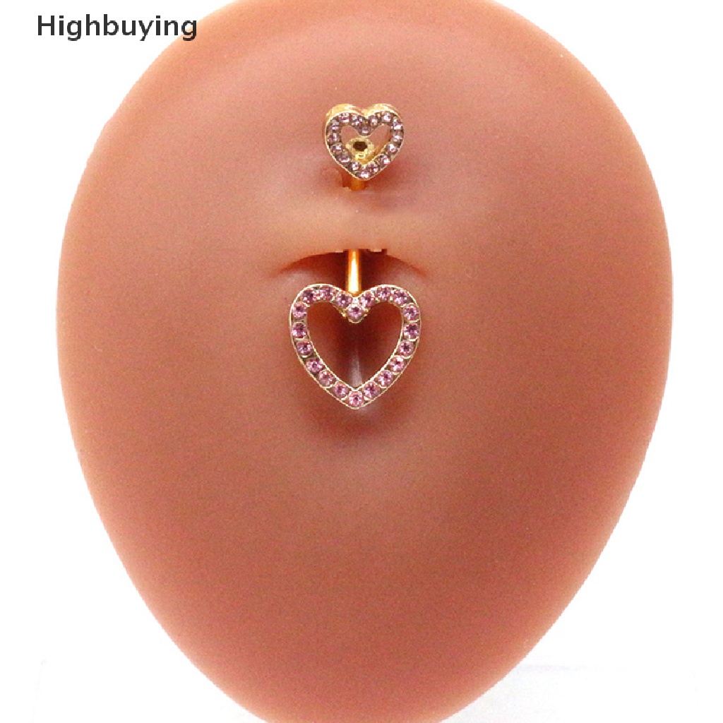 Hbid Cincin Pusar Pusar Fashion Cinta Hati Drop Menjuntai Tubuh Cincin Perut Goth Perhiasan Perut Untuk Wanita Pantai Belly Navel Rings Glory