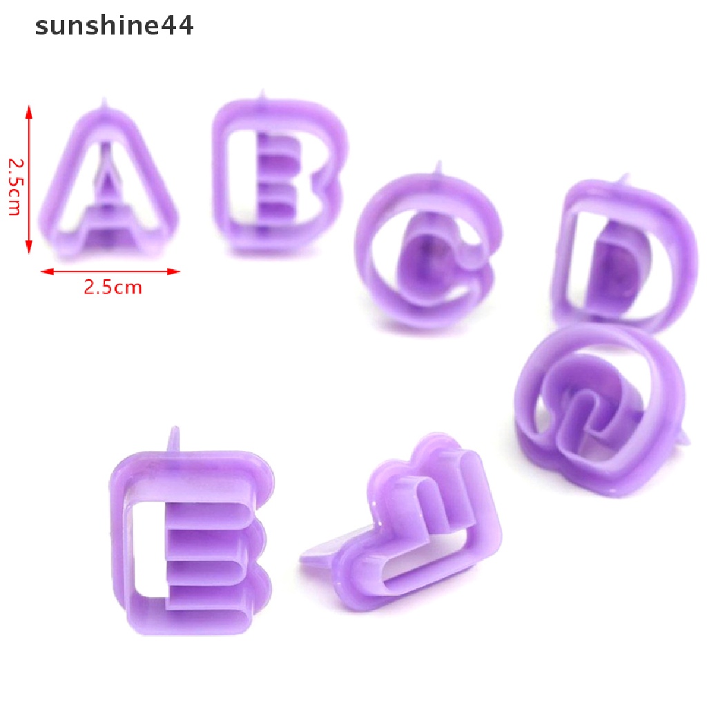 Sunshine DIY Alphabet Mold 40pcs/set Cetakan Biskuit Kue Fondant Huruf Angka Plastik.