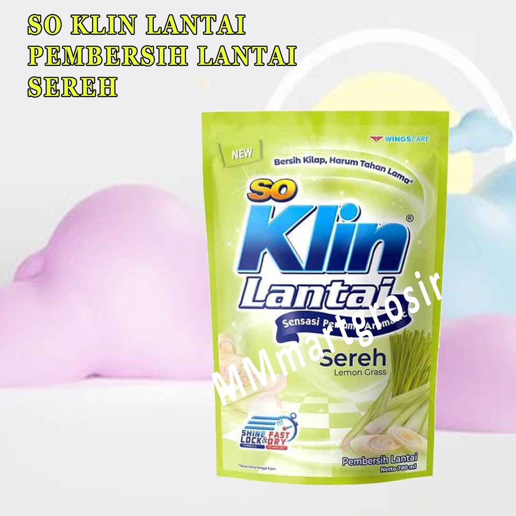 So Klin Lantai/ Pembersih Lantai/ Sereh/ Netto 780ml