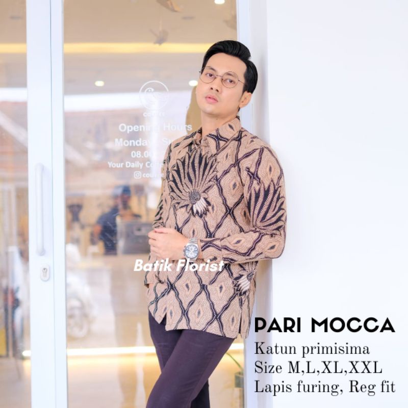 Pari Mocca Batik Pria Lengan Panjang Ori Florist