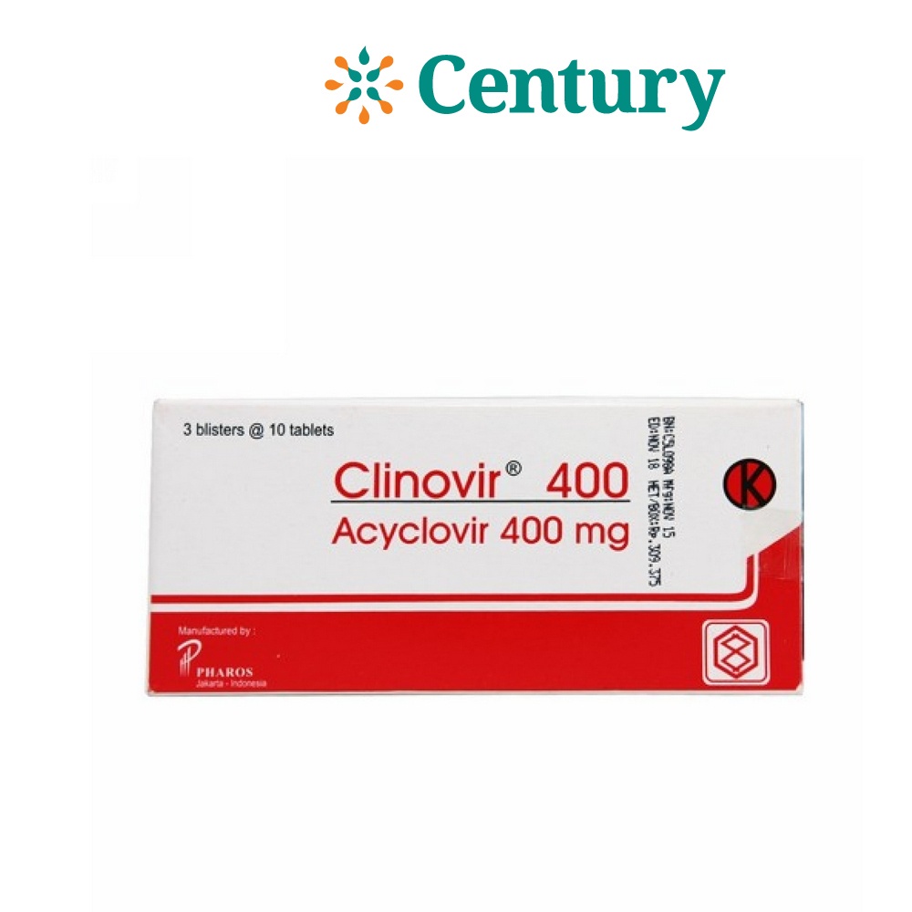 CLINOVIR 400MG 1 STRIP 10 TABLET / ACYCLOVIR / ANTI VIRUS / HERPES