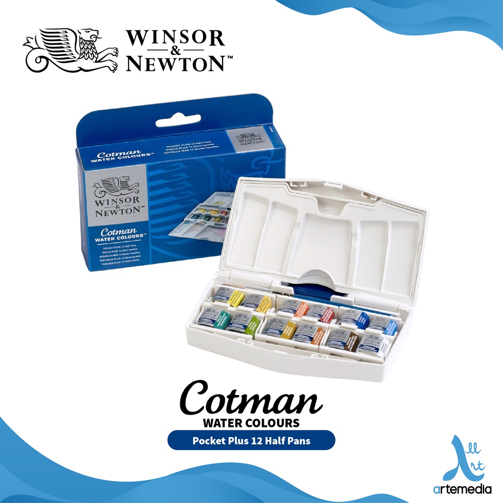 

Winsor & Newton Cotman 12 Half Pan Watercolor Palette Pocket Set