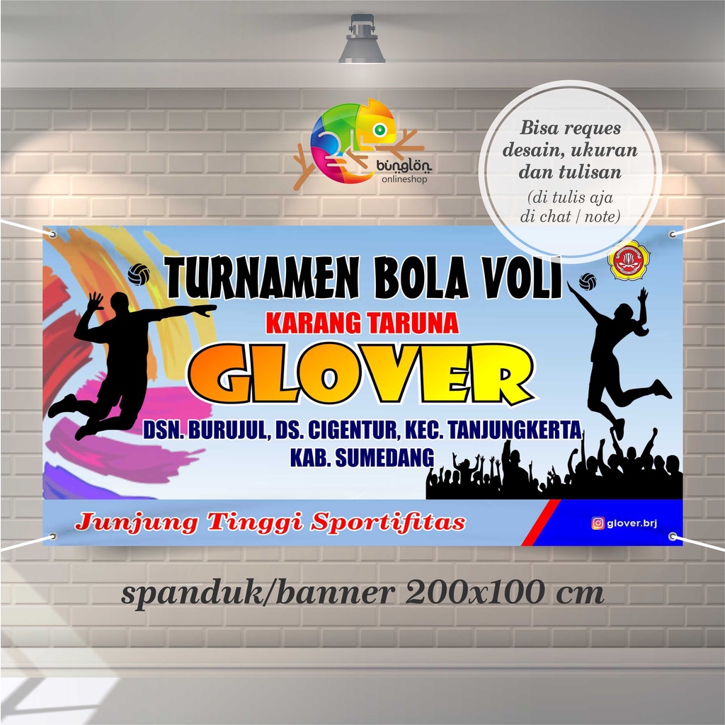 Spanduk, Banner Turnamen Pertandingan Bola Volly, Spanduk Petandingan, Spanduk Custom