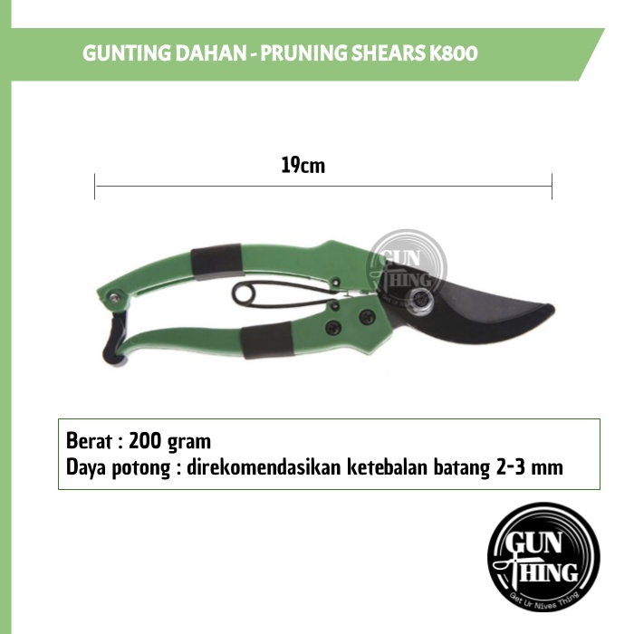 Gunting Dahan K800 Ranting Tanaman Pohon - Pruning Shears Tanaman Bunga
