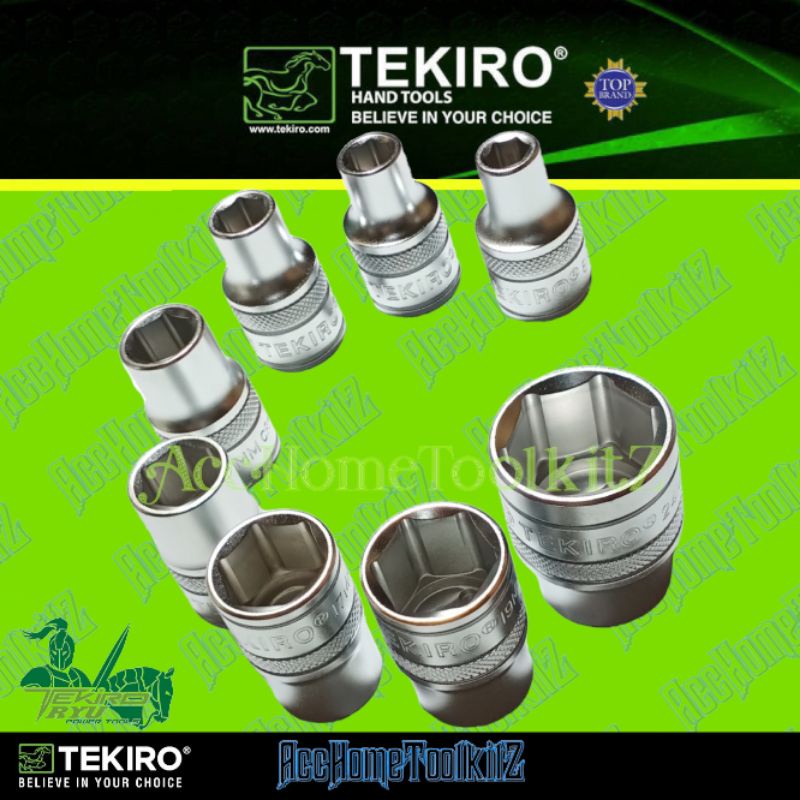 TEKIRO KUNCI SOCK SET 10PCS 6PT HAND SOCKET 1/2&quot; ( 8-24MM) 8 , 9 , 10 , 12 , 14 , 17 , 19 , 24 MM