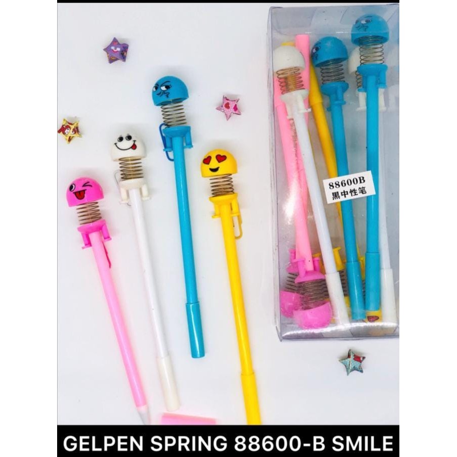 

GEL PEN SPRING / PEN GEL PER KARAKTER KARTUN EMOJI SMILE ANEKA WARNA