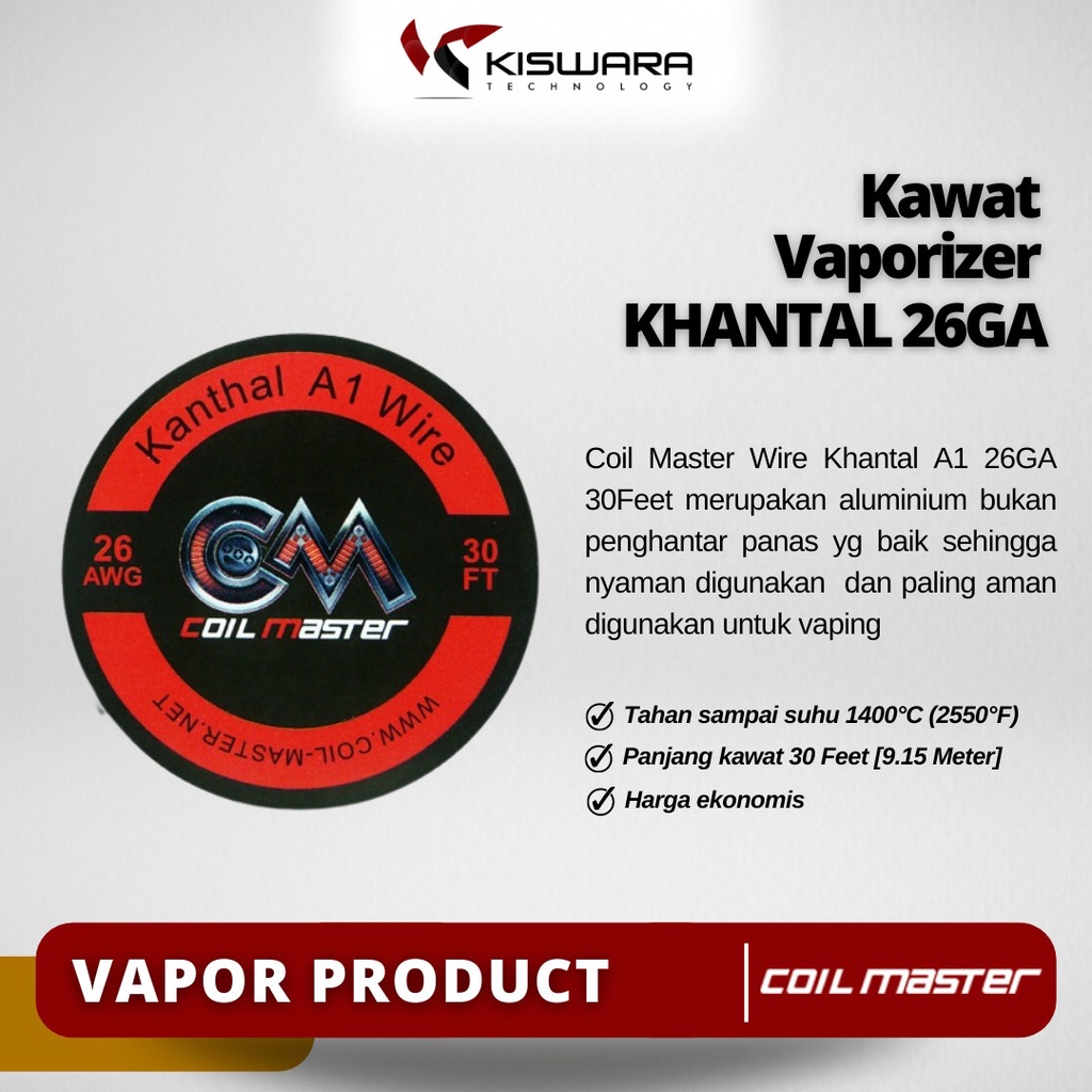 Coil Master Wire Khantal A1 26GA 30 Feet [9.15 Meter] KiswaraBandung