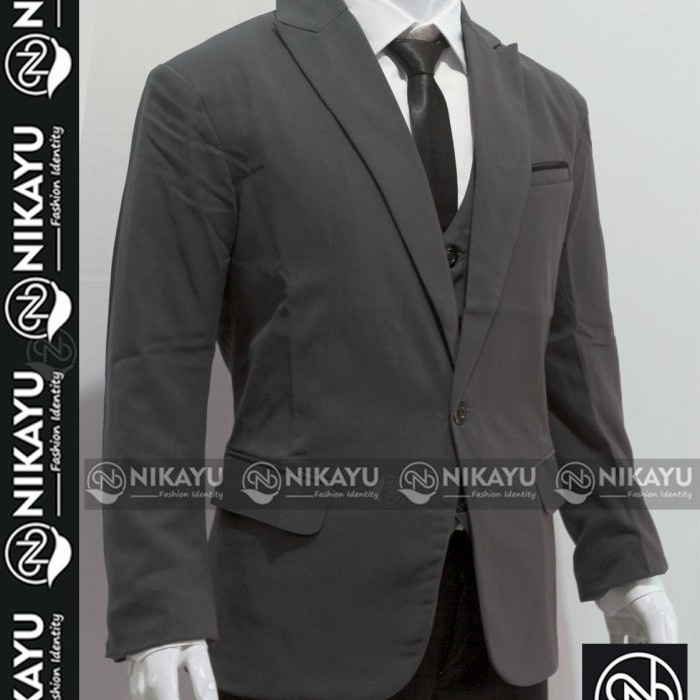 JAS PRIA SLIFMIT ORIGINAL NIKAYU NEW RAMOS SUPER GREY SEMI WOOL SUIT PREMIUM