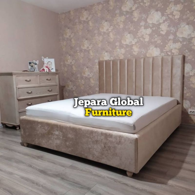 Dipan tempat Tidur minimalis jok sandbright ( dipan jok bludru,dipan modern,dipan jok new)