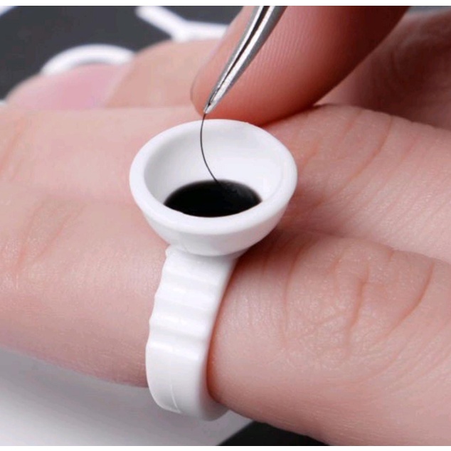 Ring Glue Eyelash Extension Cincin Lem Tinta Wadah Eyelashes Ink Cup Bulu Mata Palsu Tatakan Sambung Sulam Alis Tempat Alat
