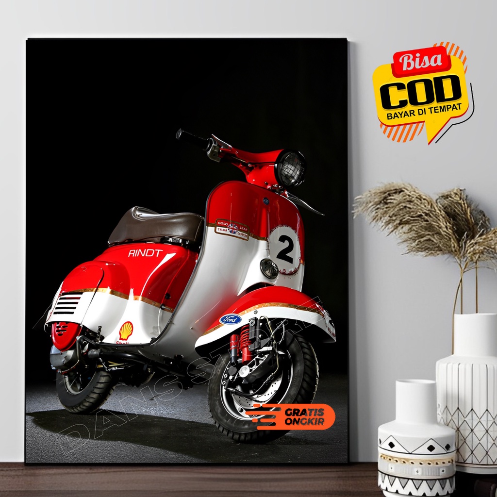 Poster Vespa Jadul Antik Hiasan Dinding Aesthetic V5678