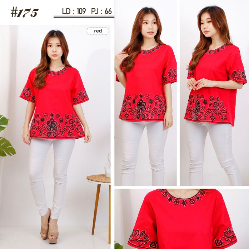 atasan blouse wanita super jumbo bordir/atasan jumbo bordir/baju imlek bordir