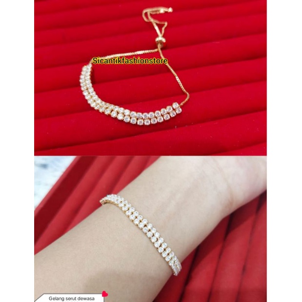 Gelang Serut Full Permata Fashion Wanita Terlaris Terbaru Style Wanita Korea Kekinian Mewah