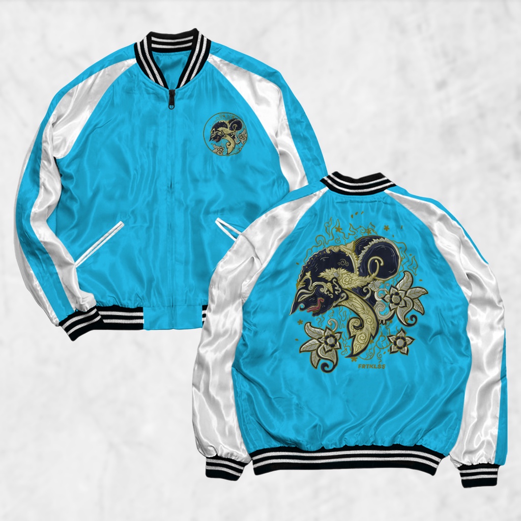 Fortglass Jaket Sukajan Motif WAYANG Sablon Jaket Pria Wanita Distro Unisex Japan Premium Original