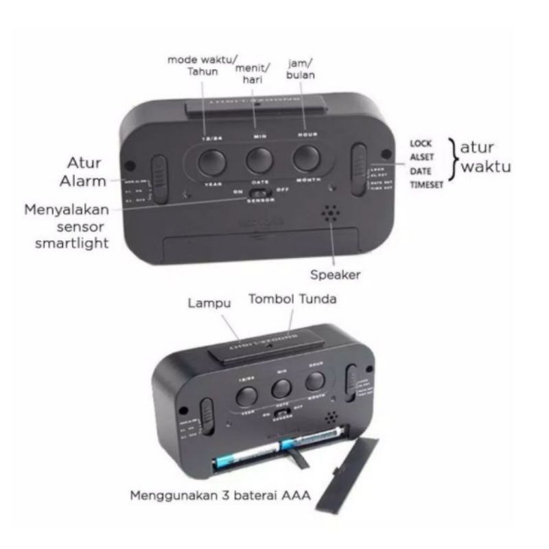 jam weker digital / jam meja digital / digital smart alrm clock