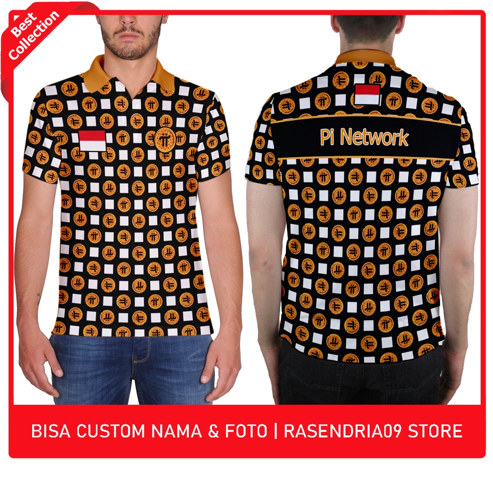 Baju Kaos Polo / Wangki Pria Pi Network Seamlees Indonesia | Fullprint Sublime Terbaru