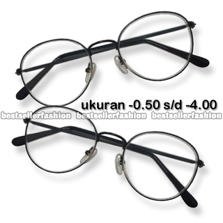 Kacamata Baca Minus (-) Frame OVAL Besi Fashion Wanita Pria  Uk -0.50 s/d -4.00 Kacamata Baca Rabun Jauh Kacamata Minus Kaca mata Baca Lensa Minus Kacamata Murah Reading glasses kacamata mines