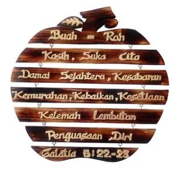 Hiasan Dinding Buah Roh Apel Bahasa Indonesia