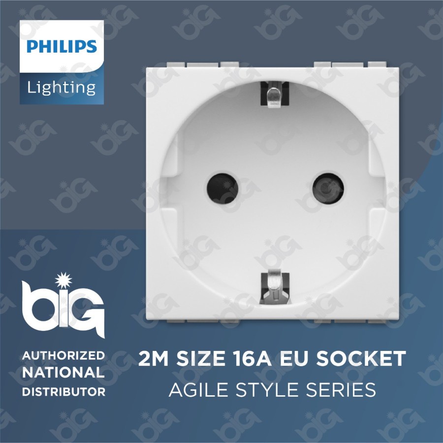 PHILIPS AgileStyle 2M Size EU Socket 16A Stop Kontak