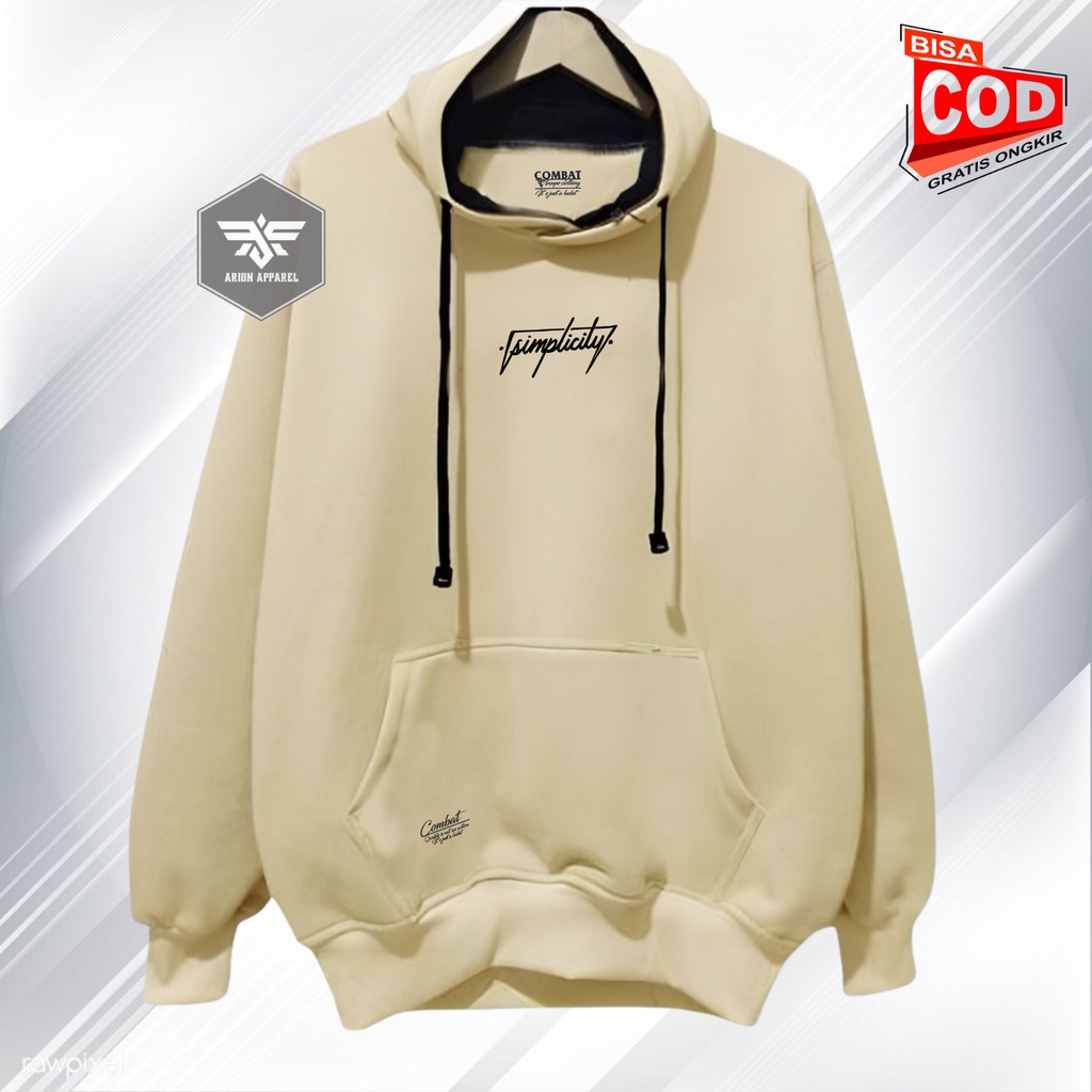 Jaket Sweater Hoodie Pria Distro Original Aesthetic Night Cream Simplicity Motif Fleece Tebal Oversize M-XXL Terbaru Dan Terlaris