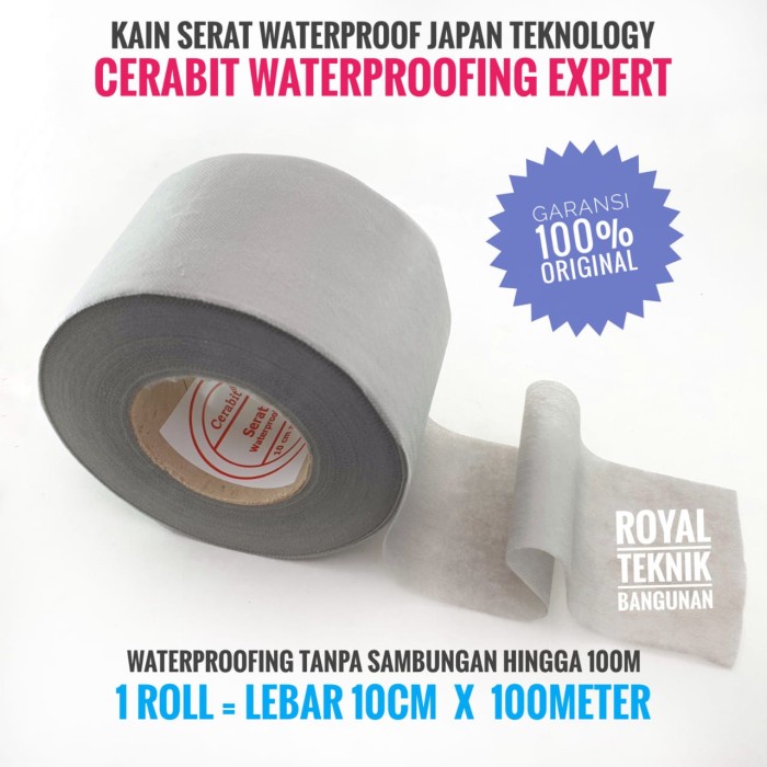 

Selotip Serat Fiber Kain Aquaproof Polyester/ Cerabit Pelapis Anti Bocor