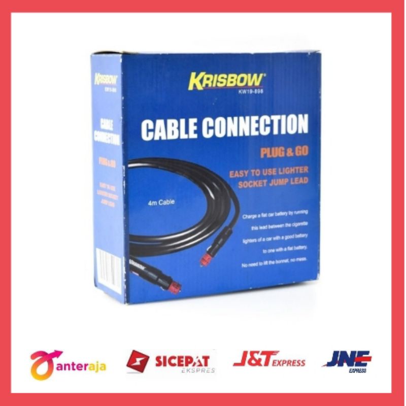 Krisbow 4 Mtr Kabel Charger Aki 10a