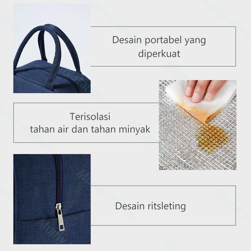 Mumystation tas bekal serbaguna makanan/lunch bag cooler thermal bag/tas lunch box