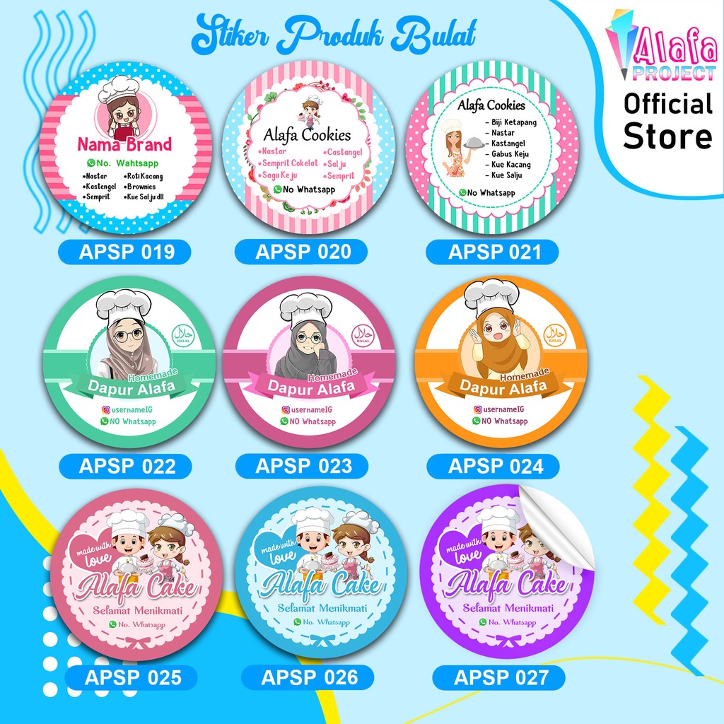 

Alafaproject 019-027 Stiker Produk Kemasan / Stiker Label Toples Kue Kering
