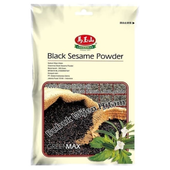 

[BISA COD] Greenmax Black Sesame Powder 300gr | Sereal Wijen Hitam Bubuk