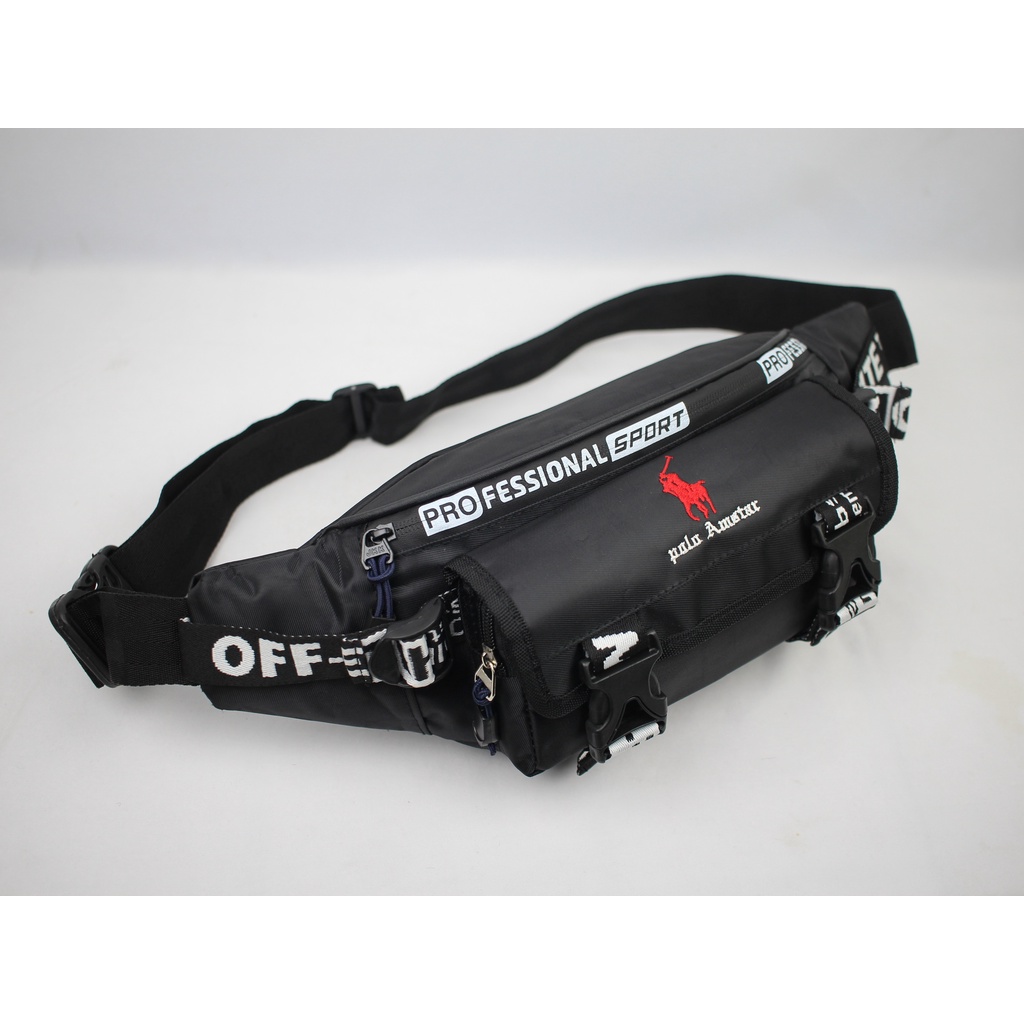 Waistbag Pria Terbaru Bahan Parasut Original Polo Amstar Tas Pinggang Tas Selempang Bahu Tas Selempang Dada