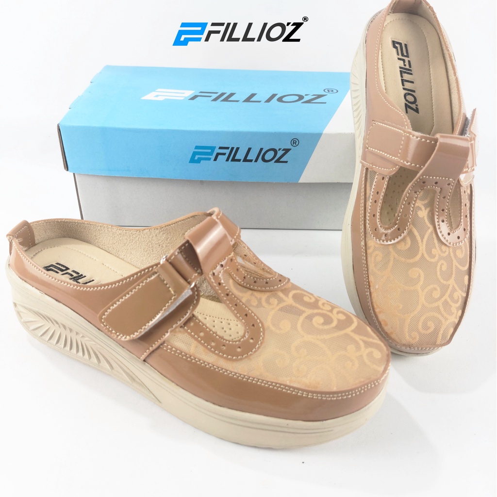 Wedges Sandal Wanita / Sandal Wedges Terbaru Fillioz Natasya Brukat Bunga