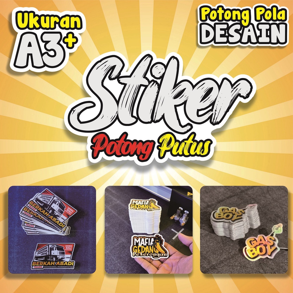 

Stiker Potong Putus / Stiker Die Cut Custom Desain Custom Ukuran Bahan Vinyl Hologram Vinyl Putih Vinyl Transparan Stiker Craft