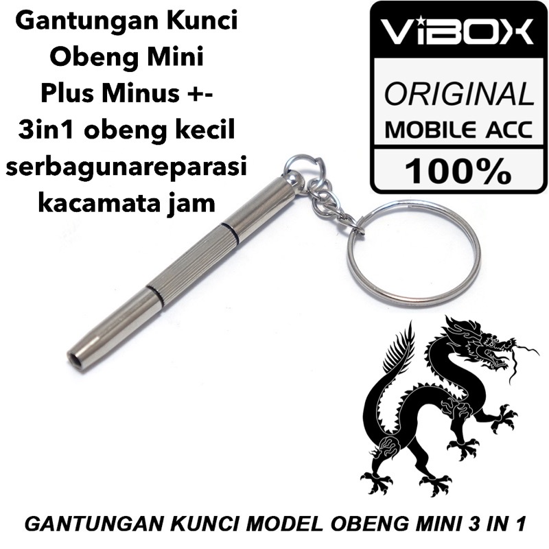 Gantungan Kunci vibox Obeng Plus Minus Mini 3in1 obeng kecil serbaguna obeng reparasi kacamata jam universal SMOLL