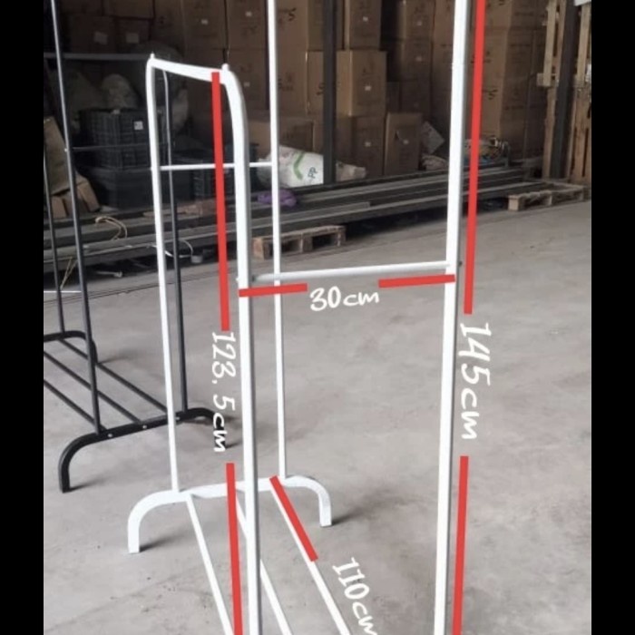 Grosir Rak Gantungan Baju Standing Hanger Besi GAWANG DOUBLE RACK