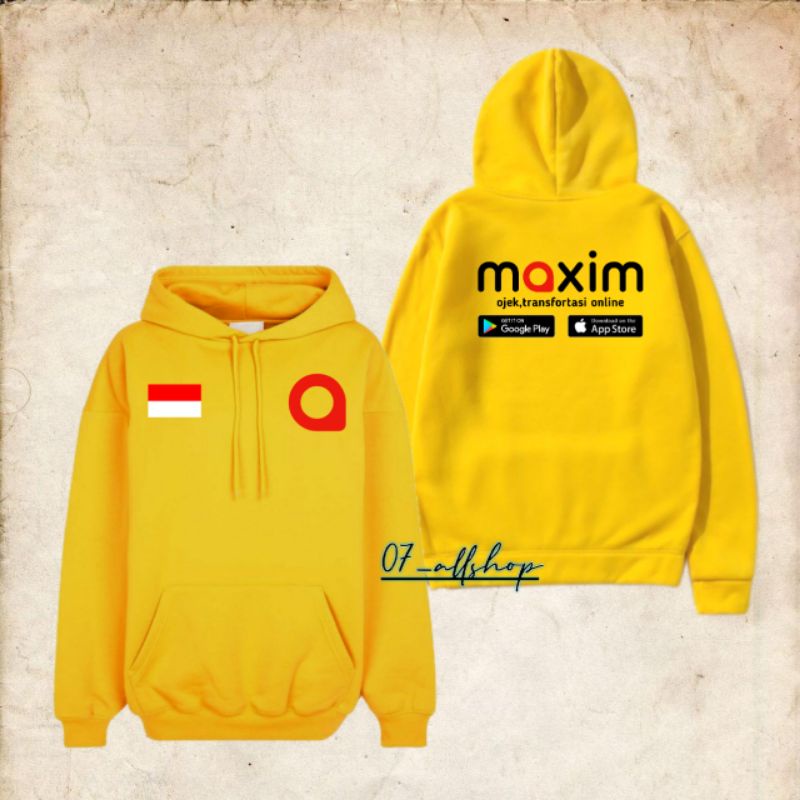 Jaket Hoodie Sweter Switer Obral Murah Distro MAXIM OJOL OJEK ONLINE TRANSPORTASI polos custom indon