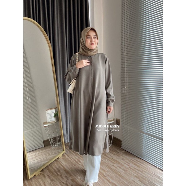 LONG TUNIK WANITA - ZEA TUNIK BAHAN SYAKILA PREMIUM