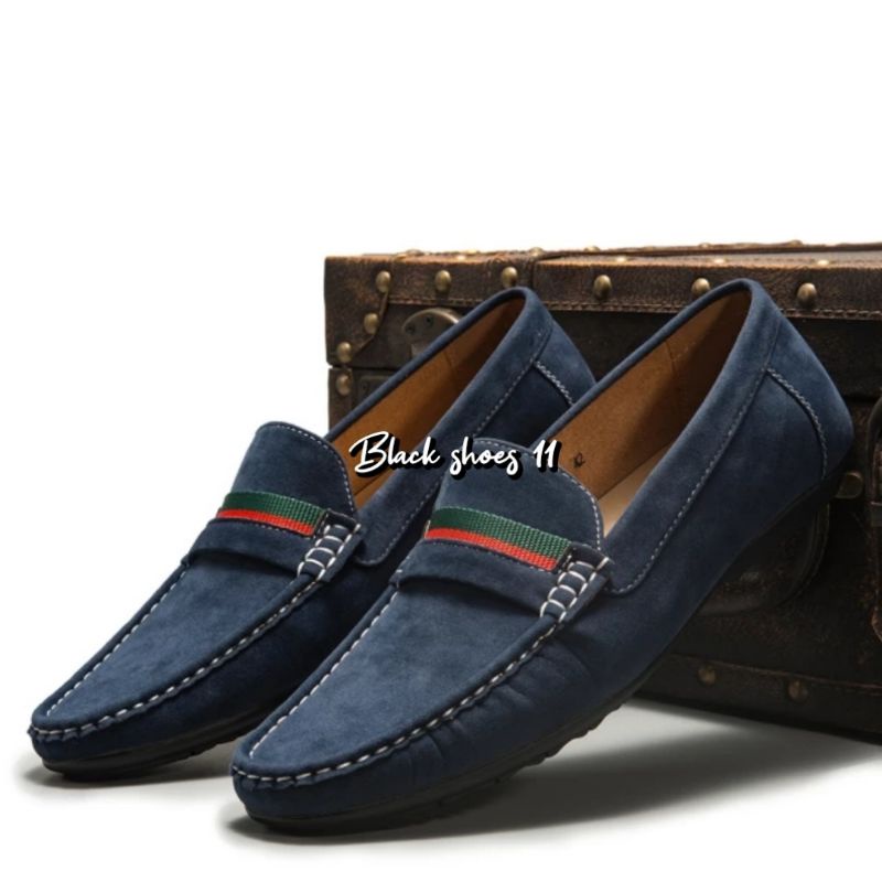 sepatu pria slip on navi