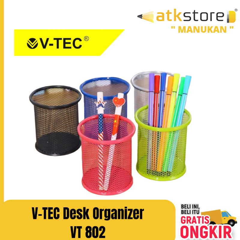 V TEC Tempar Pensil Pencil Cup bulat VT 802/DESK PEN