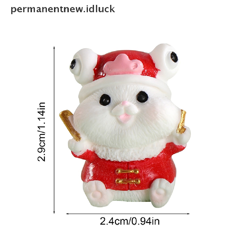 [luckypermanentnew] 1pc Kartun Lucu Tahun Kelinci Micro Landscape Resin Dekorasi Meja Rumah [ID]