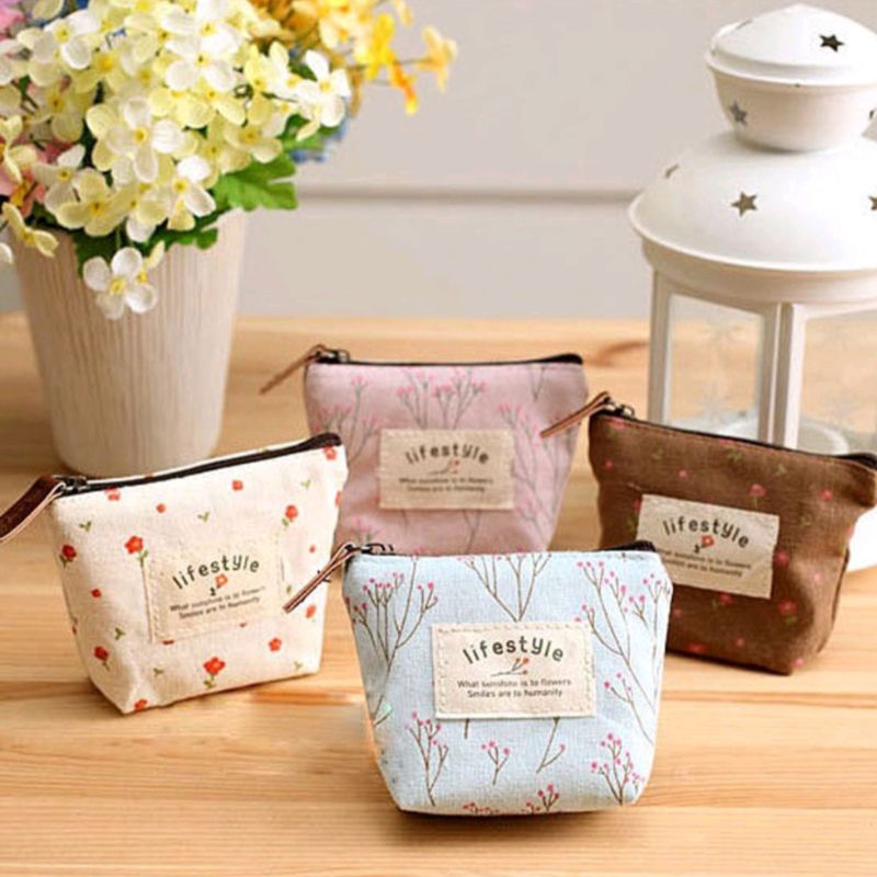 Pouch Dompet Koin Resleting Live Style Kanvas | Dompet Serbaguna Sleting